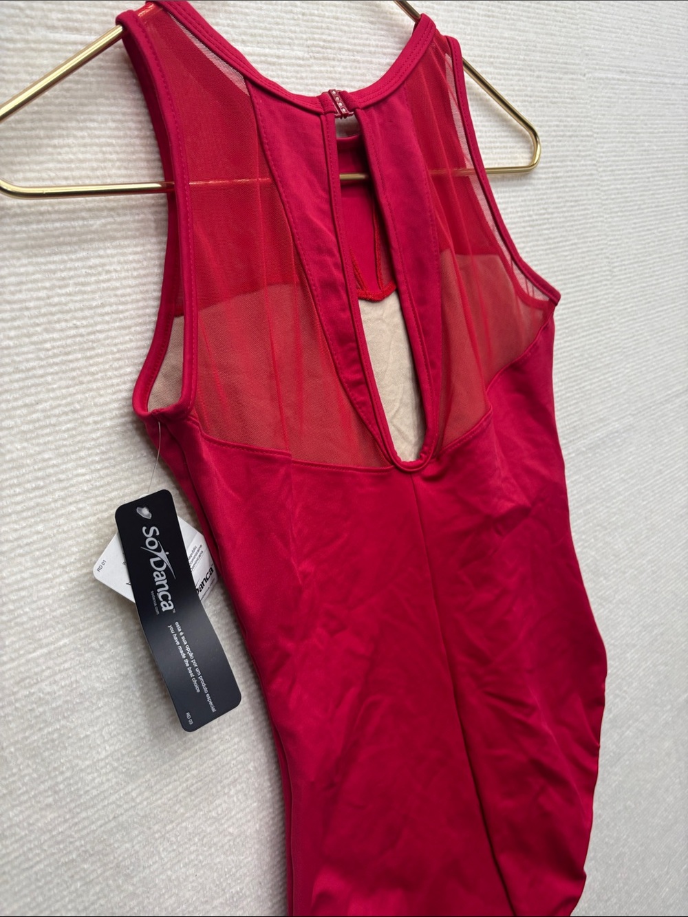 So Danca Red High-Neck Women's One-Piece Dance piece 6 - Picture 4 of 6